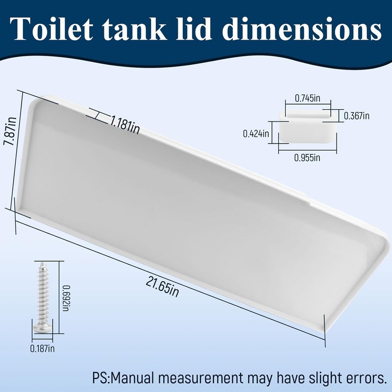 8B8B 40271 Toilet Tank Replacement Cover for Universal White Toilet - Image 2